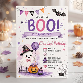 Convite Our Little Boo Is Turning Two Birthday Party