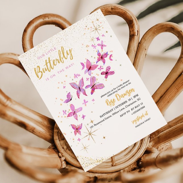 Convite Our Little Butterfly Baby Shower Invitation (Criador carregado)