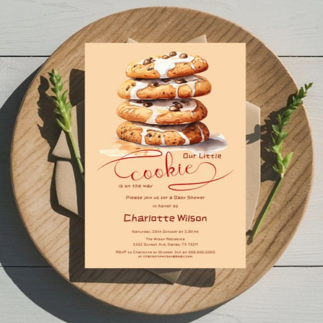 Convite Our Little Cookie Is On The Way Cute Baby Shower (Criador carregado)