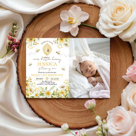 Convite Our Little Honey Photo 1st Birthday Invite