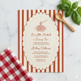 Convite Our little meatball is turning one 1st Birthday