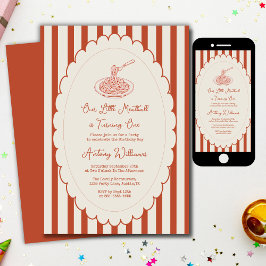 Convite Our little meatball is turning one 1st Birthday 