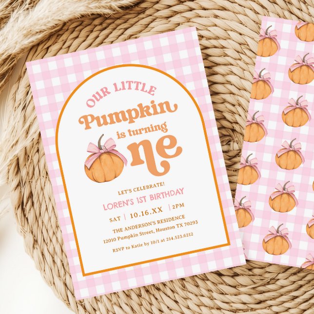 Convite Our Little Pumpkin Girl 1st Birthday Party (Criador carregado)