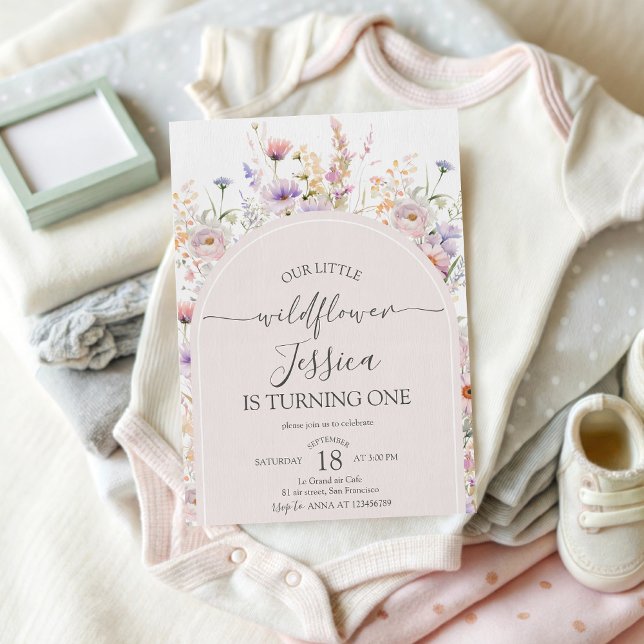 Convite Our Little Wildflower 1st Birthday Invite (Criador carregado)