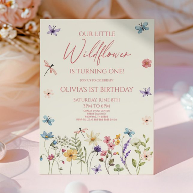 Convite Our Little Wildflower Wild Flower Birthday Party (Criador carregado)