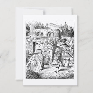 Convite OURO Alice no aniversário do tea party do país das