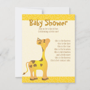 Convite Ouro Baby Giraffe