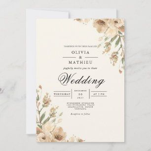 Convite Ouro Bloom Romance Wedding