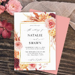 Convite Ouro Borgonha e Casamento Floral Rosa Esbranquiçad<br><div class="desc">Mande um belo convite de casamento para seus convidados com seu belo Ouro Burgundy e Blush Pink Floral - Convite de Casamento Rosa.</div>