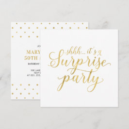 Convite Ouro & Branco | 50º Aniversário de Casamento Surpr