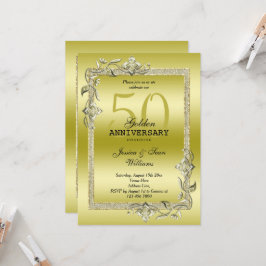 Convite Ouro Brilho e Brilhos 50º Aniversário de Bodas de 