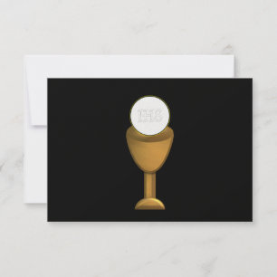 Convite Ouro Chalice e Anfitrião - Santa Comunhão