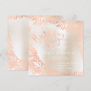 Convite Ouro cor-de-rosa da pérola do marfim da grinalda