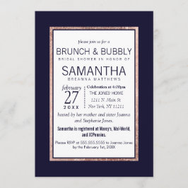 Convite Ouro cor-de-rosa simples refeição matinal alinhada