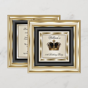 Convite Ouro Creme Prata Aniversário Príncipe Rei Rainha 2