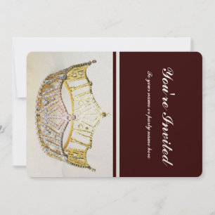 Convite Ouro Crown e Brown Metallic Invite