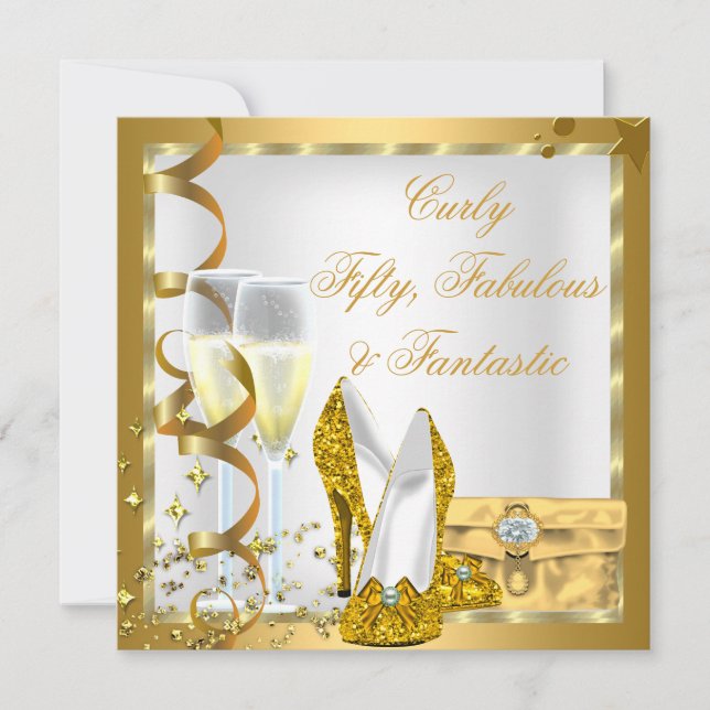Convite OURO Curly Fabuloso Fantástico (Frente)