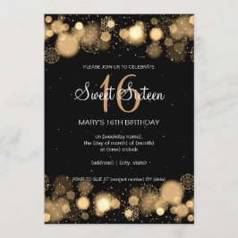 Convite Ouro da festa de aniversário do doce de inverno
