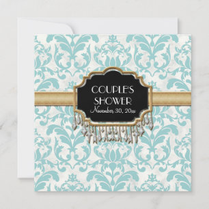 Convite Ouro de Damask em Descanso Velho Casamento