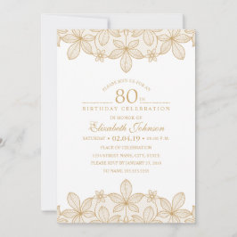 Convite Ouro de Festa de aniversário única