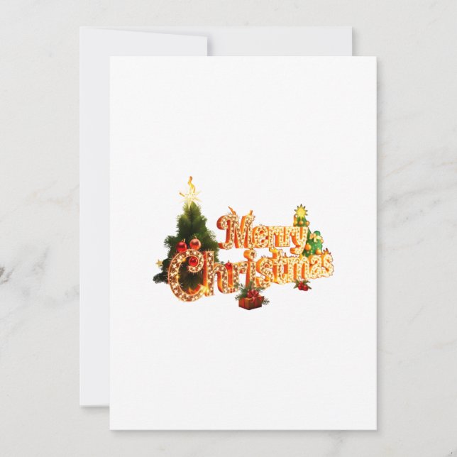 Convite Ouro de Natal Sparkle - Árvore Festiva (Frente)