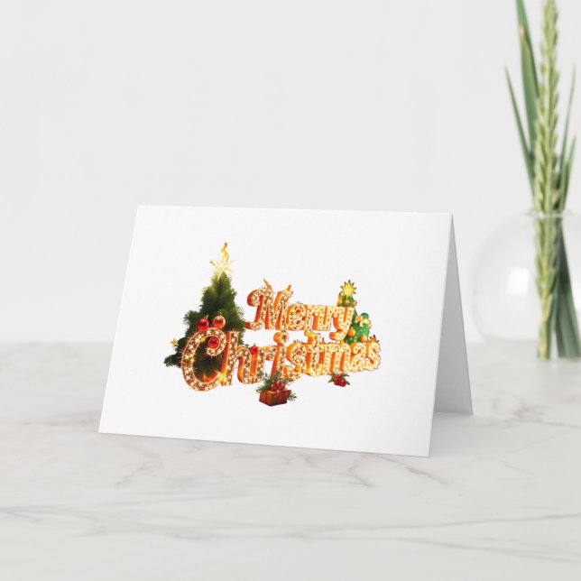 Convite Ouro de Natal Sparkle - Árvore Festiva (Frente)