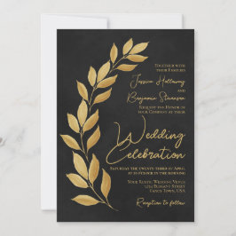 Convite Ouro de Script Moderno deixa no Casamento Negro