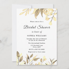 Convite Ouro deixa Chá de panela de folha Dourada