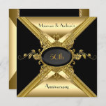 Convite ouro Dourado Elegante do 50º aniversário de casame<br><div class="desc">Art Deco 50º Aniversário,  Ouro Dourado "Heart Black". 50º Aniversário De Casamento Dourado No Ouro Negro Dourado. Elegante. Zizzago criou este design Direitos autorais Este estilo Design é protegido por direitos autorais © Conteúdo e Designs © 2000-2014 Zizzago™ (Marca registrada) e seus licenciadores</div>