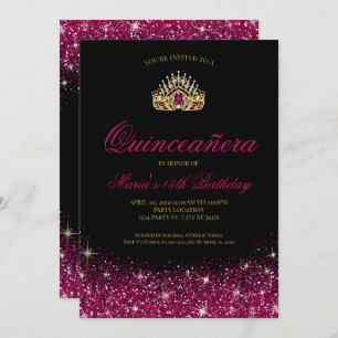 Convite Ouro e brilho, Quinceañera Glam