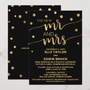 Convite Ouro e Preto   Recepção de Casamento Glamouroso