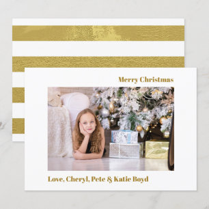 Convite Ouro elegante e Natal feito sob encomenda branco