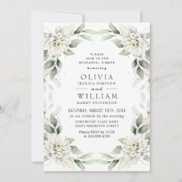 Convite Ouro Elegante Verde Greenery REHEARSAL