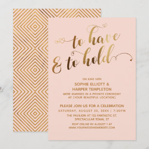 Convite Ouro em To Have & To Hold Evento Pós-Casamento Blu