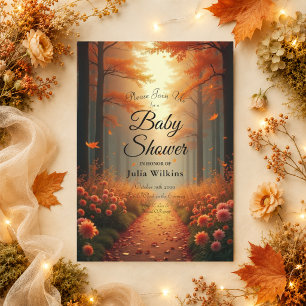 Convite Ouro Ember Autumn Woodland Stroll