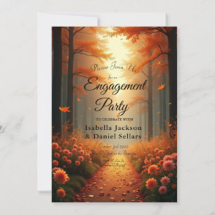 Convite Ouro Ember Autumn Woodland Stroll