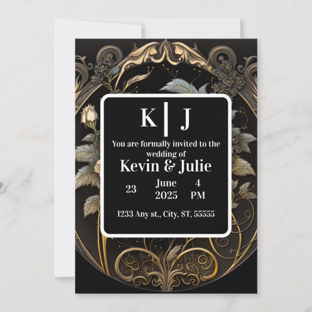 Convite Ouro Encantador (Frente)