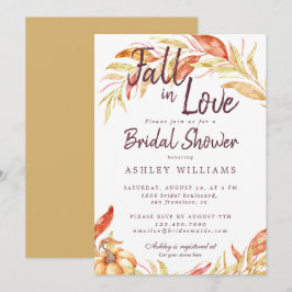 Convite Ouro Fall Love Foliage Chá de panela Amarelo