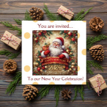 Ouro Feliz ano novo Santa Claus personalizado