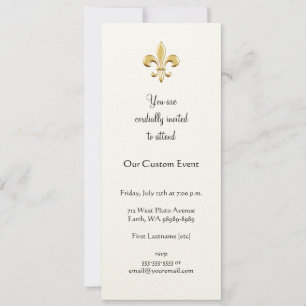 Convite Ouro Fleur De Lis
