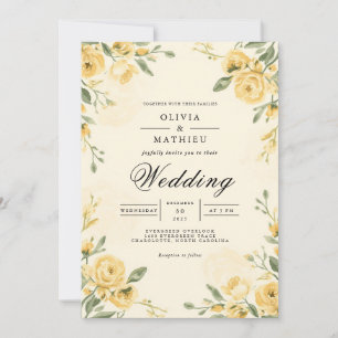 Convite Ouro Floral Archway Wedding