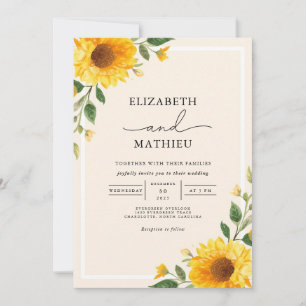 Convite Ouro Floral Wedding