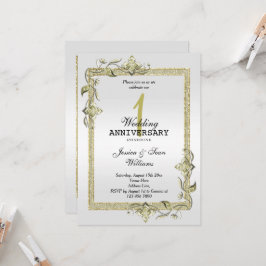 Convite Ouro Gema, Brilho & Platina 1º Casamento