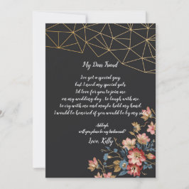 Convite Ouro Geométrico será minha dama de honra