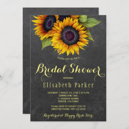 Convite Ouro girassol chá de panela cúbico