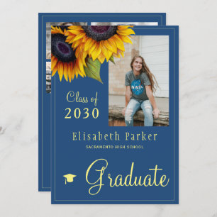 Convite Ouro girassol festa de formatura de colagem FOTO