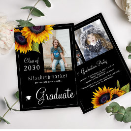 Convite Ouro girassol festa de formatura de colagem FOTO