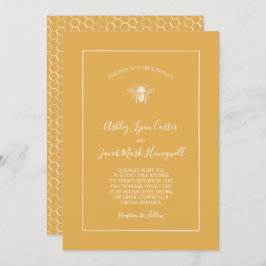 Convite Ouro Honeycomb Pattern Wedding