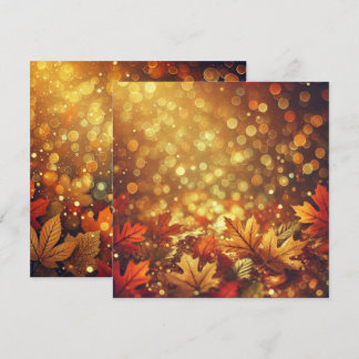 Convite Ouro Imprimível Folhas Automáticas Bokeh Scrapbook