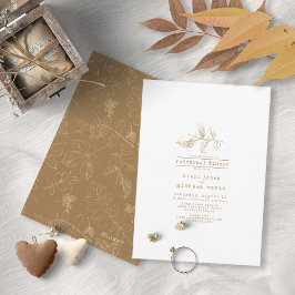 Convite Ouro Leaf Wedding ID655